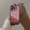Adorable Heart Plaid Phone Case with Knot for iPhone X/11/12/13/14 