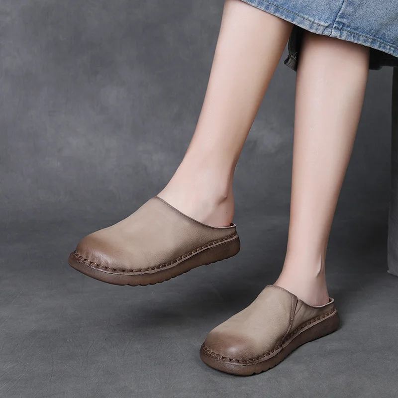 Yyvonne Time 99] Head-Level Cowhers Women Retro Handmade New Comfortable Flat Base Soft Base Birken Sandals