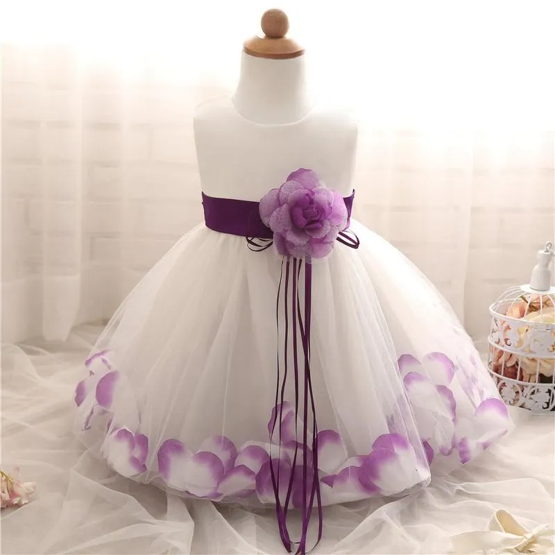 Cute Girl Infant Party Dress For 1 Year Baby Girl Birthday Frock Toddler Girl Christening Gown Baby Purple Dresses For Baptism