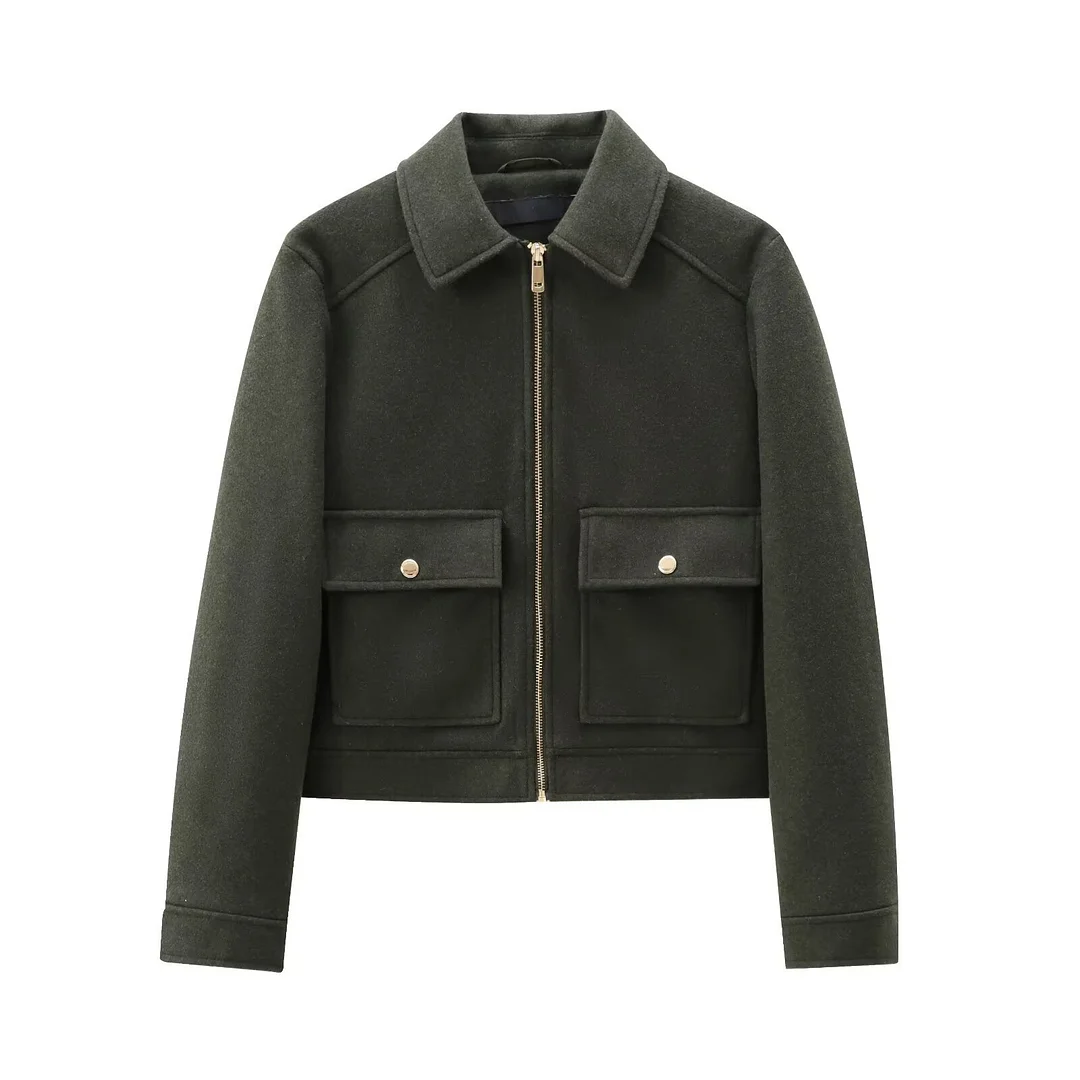 Nigikala Nigikala Women's Dress 2025 Autumn Zipper Collar Long-Sleeved Jacket Baseball Jacket Women L52255