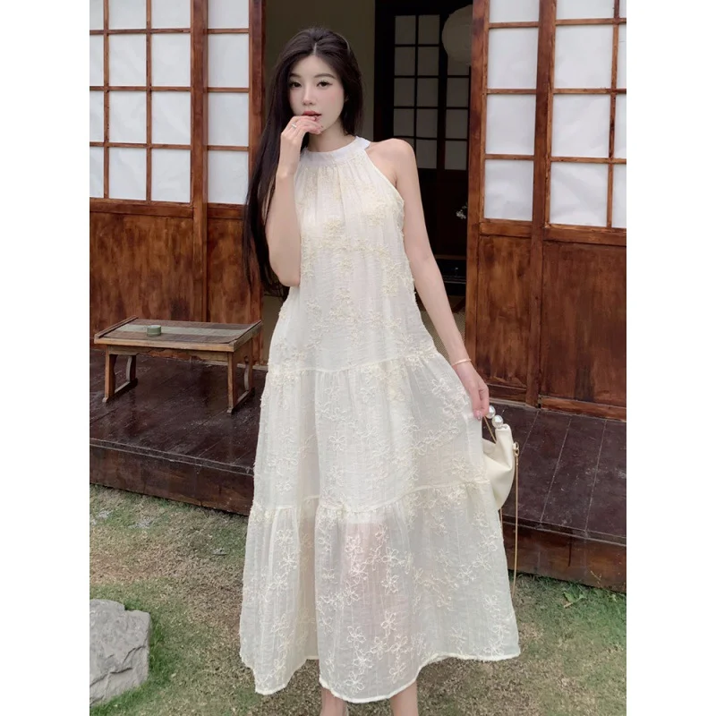Ueong Sexy Sleeveless Off-The-Shoulder Vacation Dress