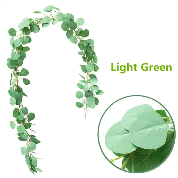 200CM Artificial Eucalyptus Garland Hanging Rattan Wedding Greenery Home Decor Table Centerpieces Party Decorations Hotel or Cafe Decor(5 colors)