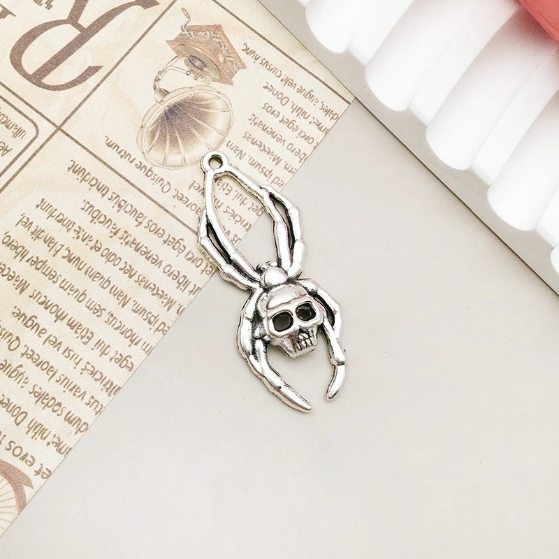 1 Piece Alloy Moon Spider Web Skull Pendant Jewelry Accessories