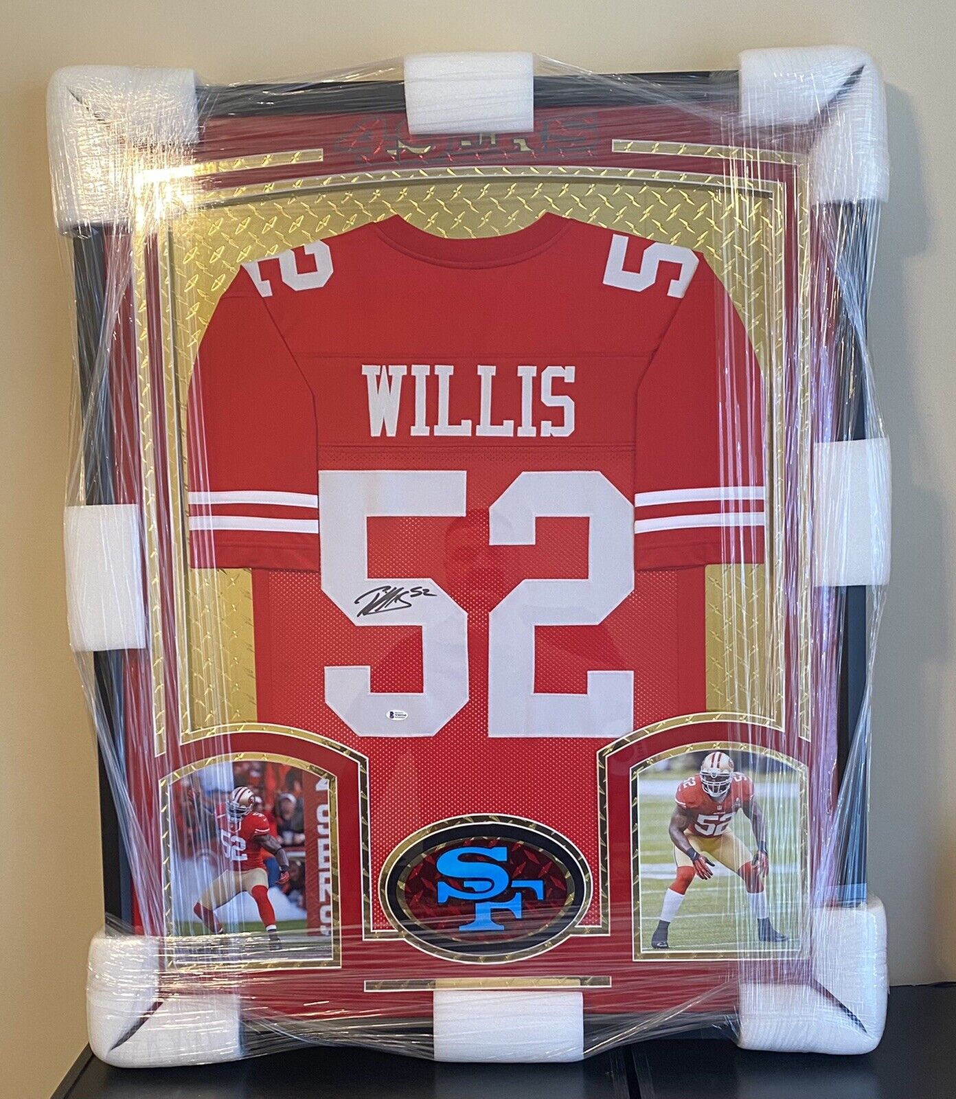 Patrick Willis Signed CUSTOM LED framed jersey 1 of 1 RARE San Francisco 49ers