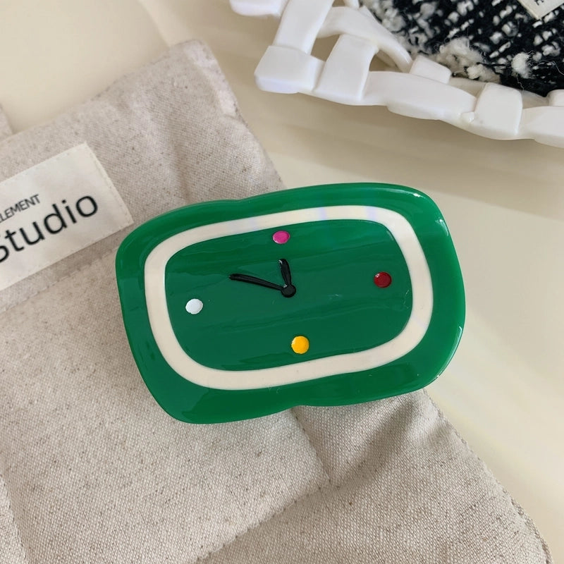 New Personalized Creative Acetate Alarm Clock Phone Shark Clip Back Head Updo Hair Claw Simple Hair Accessories