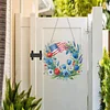 (US Only)Independence Day Wreath 5D DIY Diamond Painting Dots Pendant for Window Wall