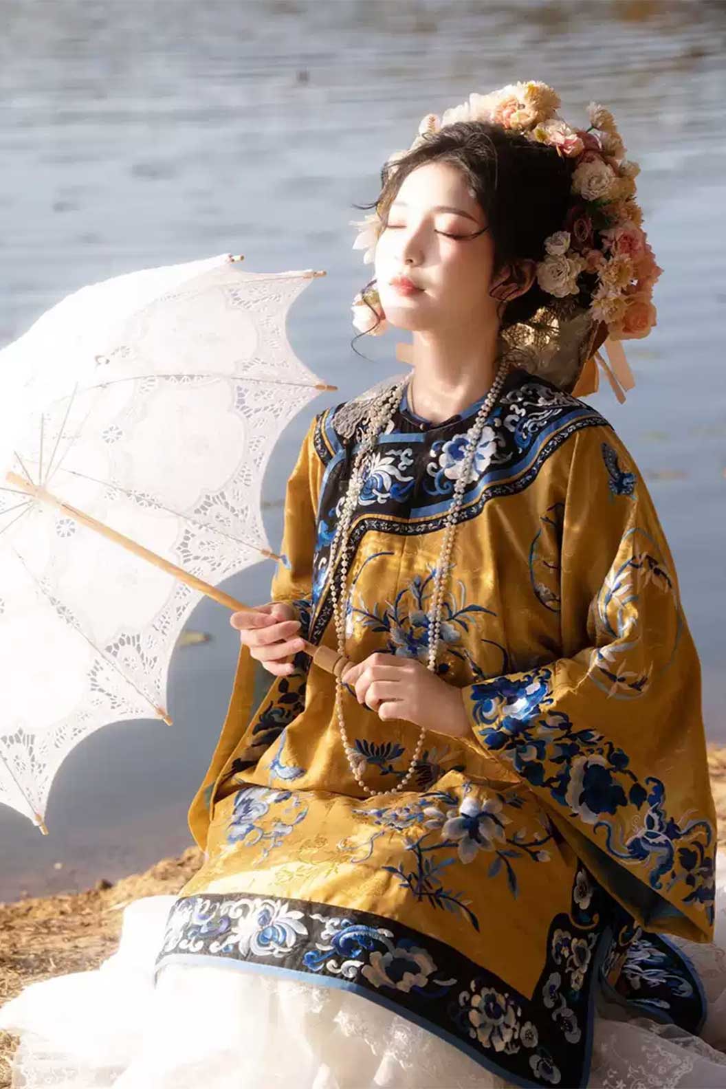 Qing dynasty hanfu traditional chinese clothing hanfu dress  with xunpu elements and mamian skirt - shaonainai 少奶奶  Stupa Stones