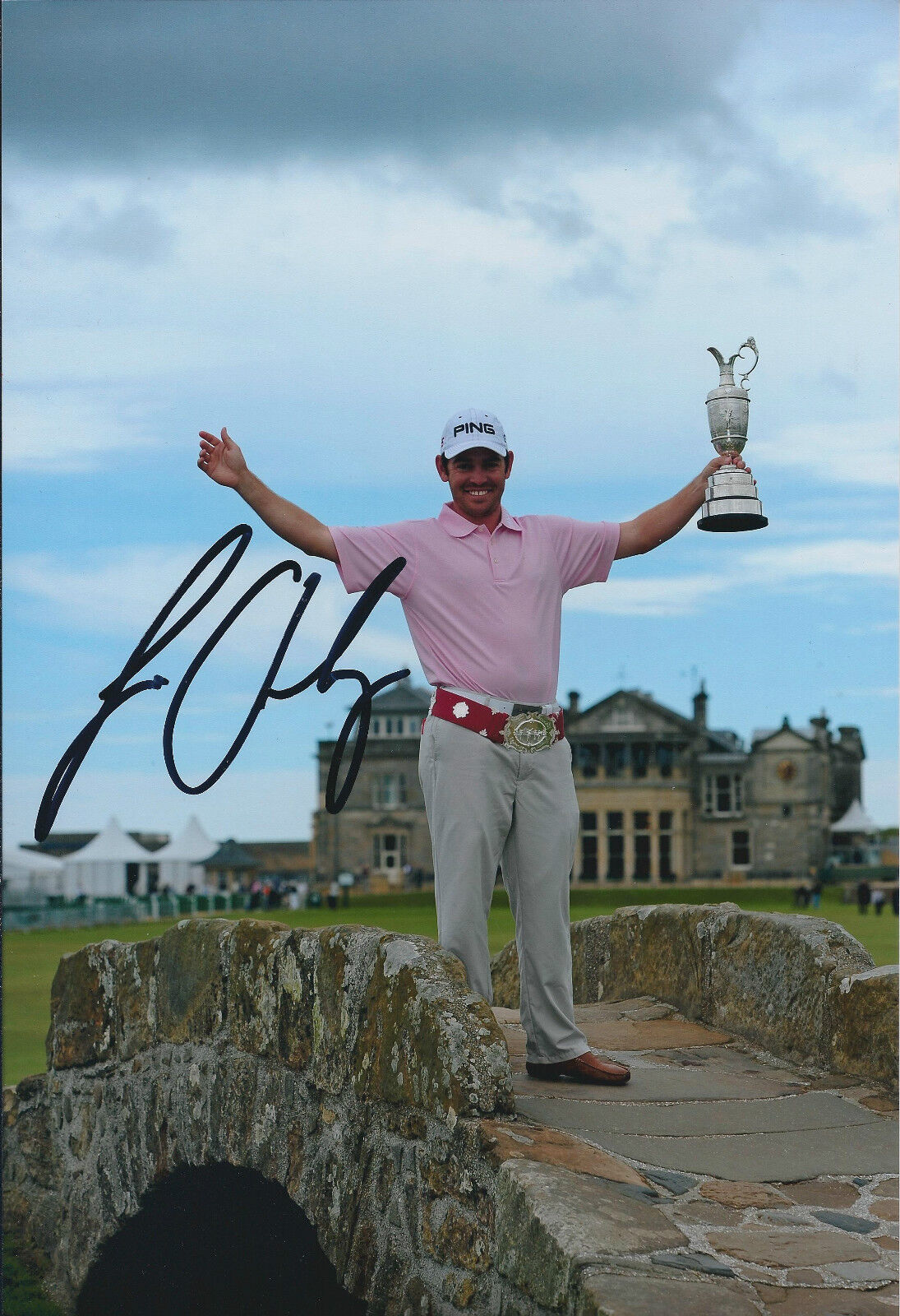 Louis OOSTHUIZEN SIGNED Autograph 12x8 Photo Poster painting AFTAL COA Open WINNER With Trophy