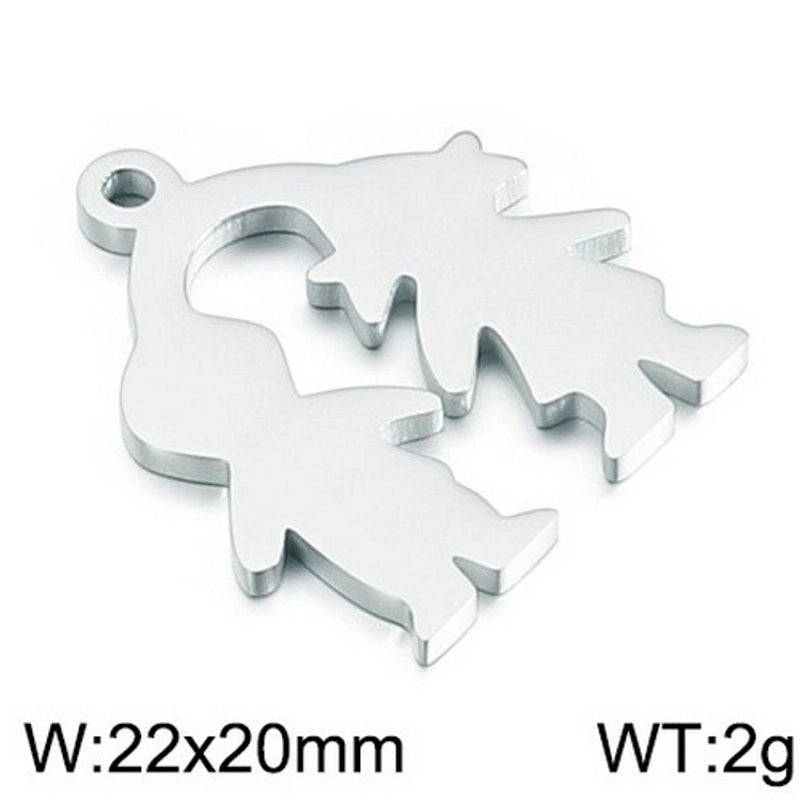 1 Piece Stainless Steel 18K Gold Plated Human Heart Shape