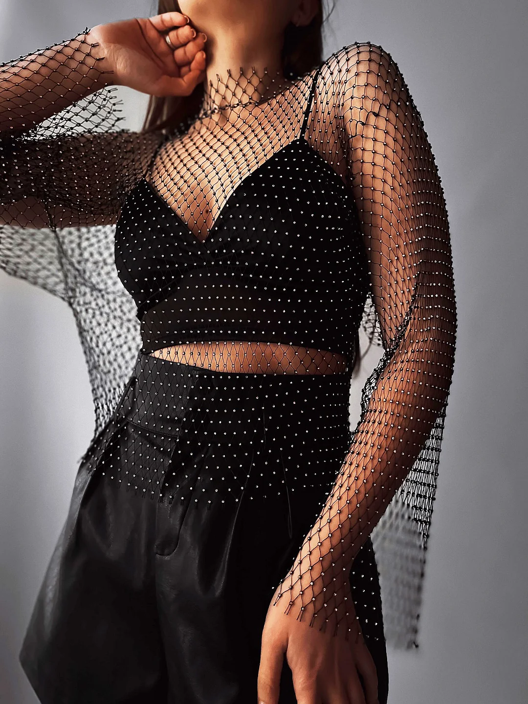 Athvotar Athvotar One Summer] Hollow Diamond Hooded Woman | Fashion Personality Out Of The Street Party Breathable Comfortable