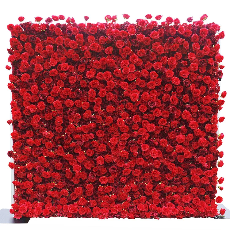 A6965 5D Red Rose Hydrangea Roll Up Cloth Flower Wall Wedding Backdrop Decor