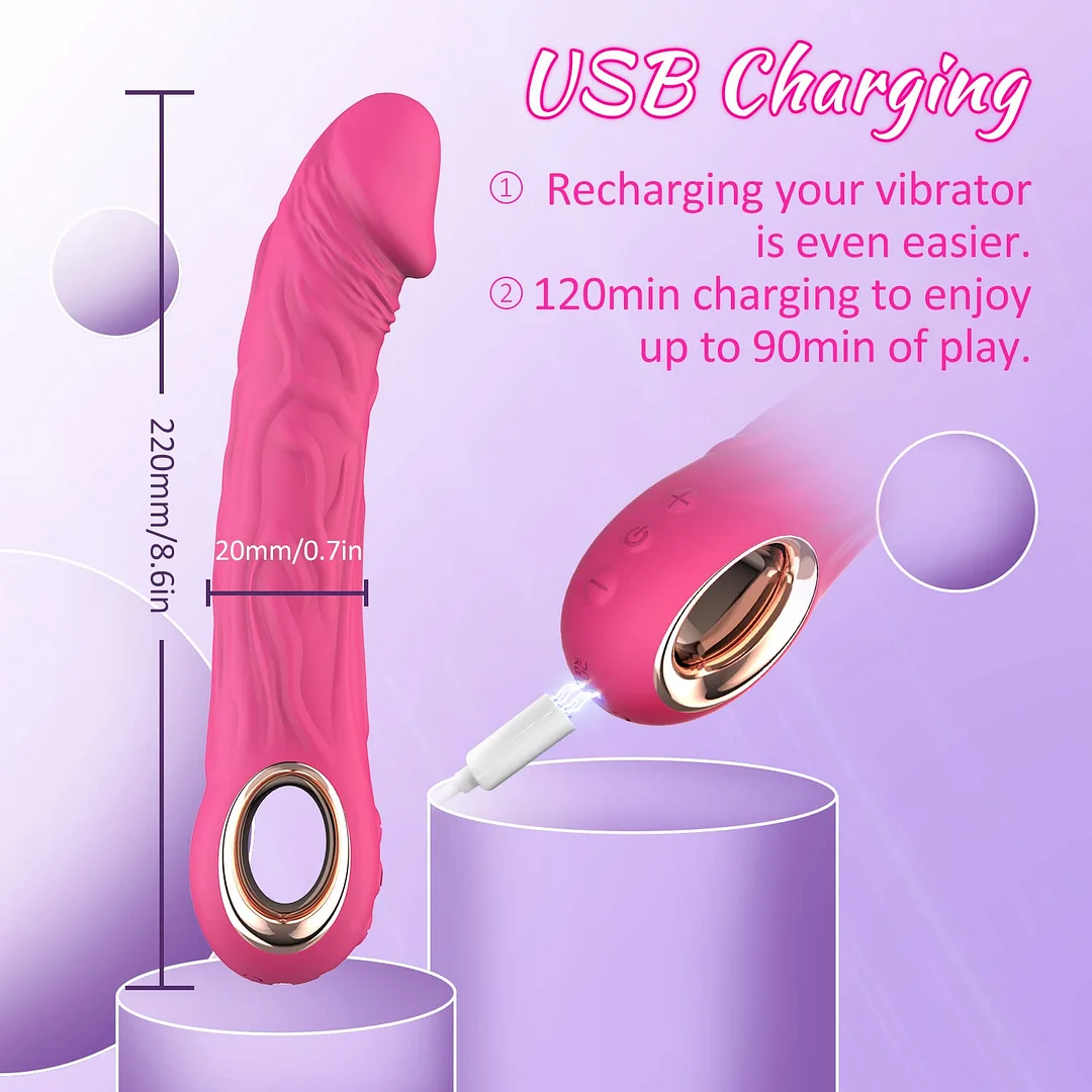 10 Vibration Mode Realistic Dildo Vibrator for Deep G-spot and Anal Stimulation