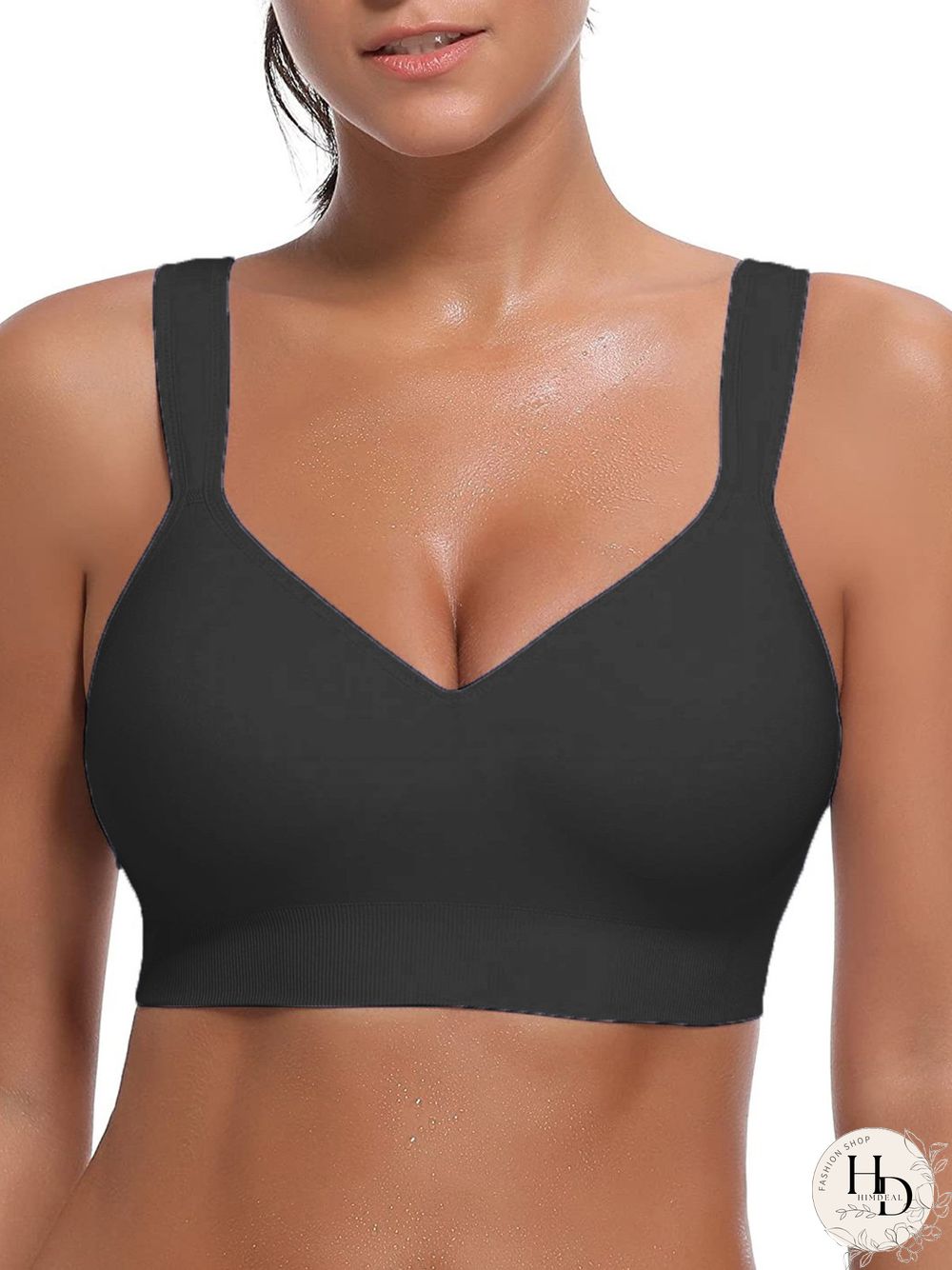 Plain All Season Simple Polyester Plus Size Lightweight Pullover Gallus Wirefree Bra