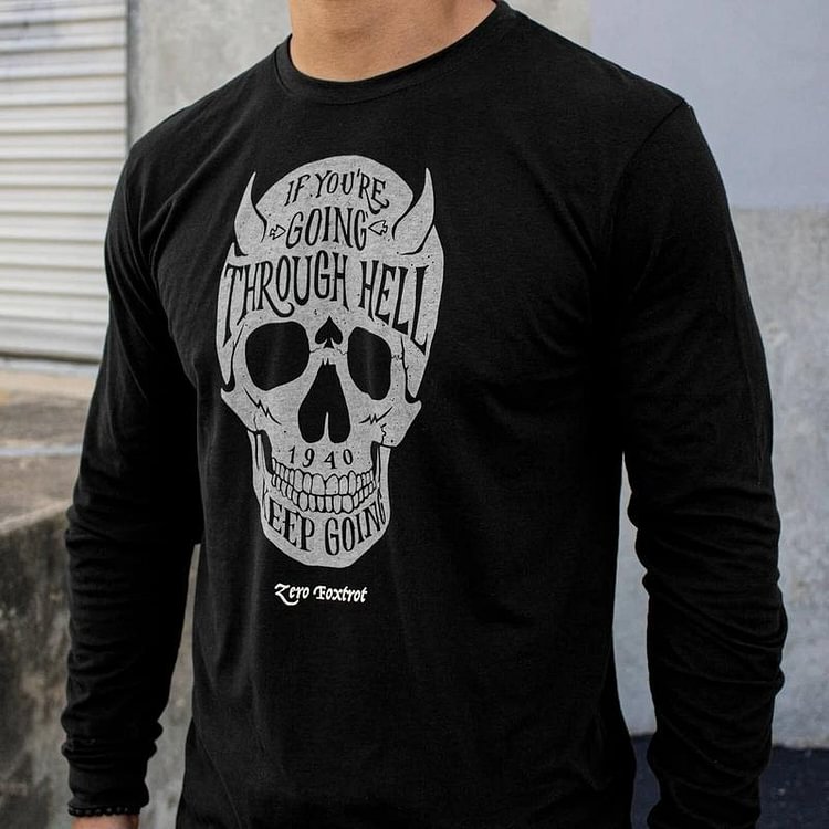 Round Neck Printed Long-sleeve