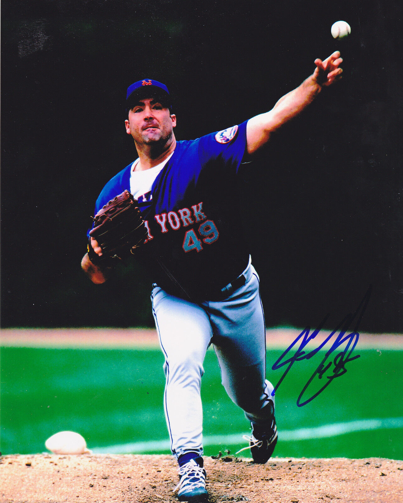 JOE CRAWFORD NEW YORK METS ACTION SIGNED 8x10