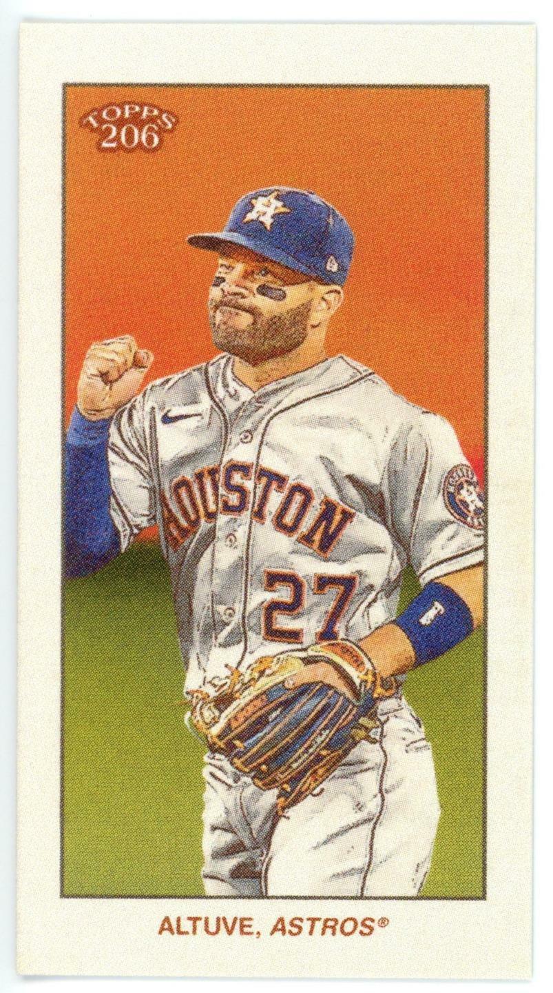 2021 Topps 206 T206 JOSE ALTUVE Photo Poster painting Variation Astros Fist Pump Wave 5 SSP 19