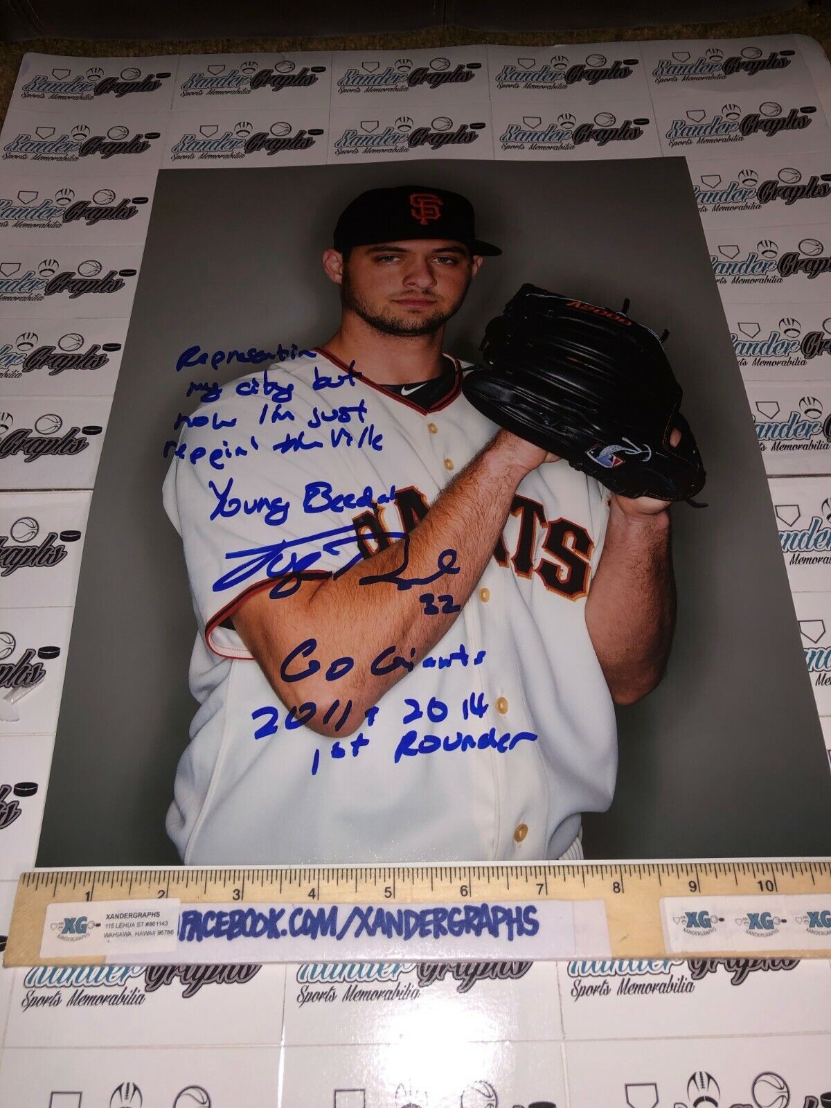 TYLER BEEDE SF GIANTS SIGNED AUTOGRAPHED 11X14 BASEBALL Photo Poster paintingGRAPH Photo Poster painting LOT (3)