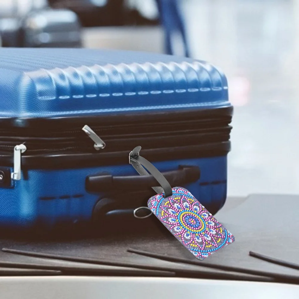DIY Special Shaped Diamond Painting Mandala Leather Luggage Boarding Pass