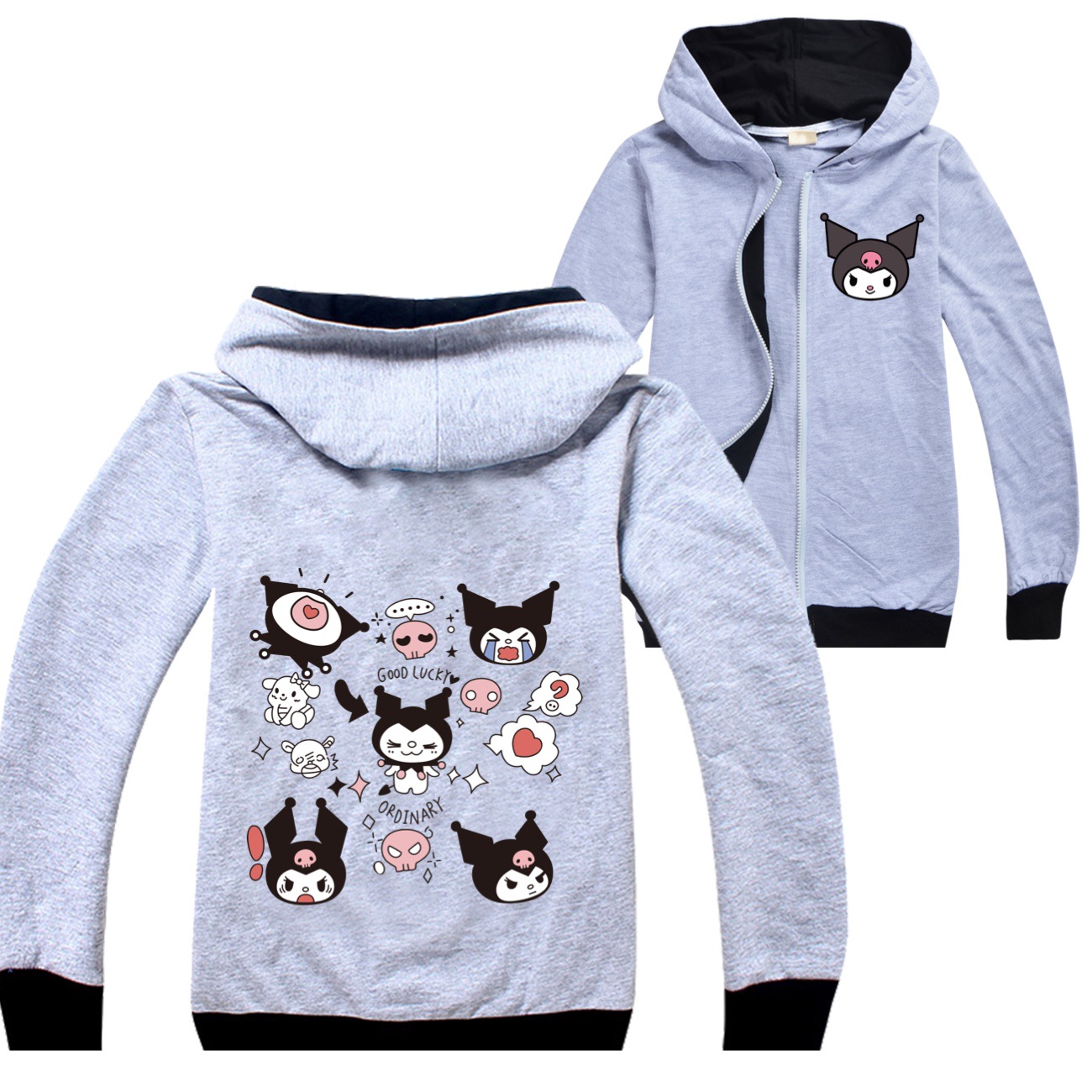 Kuromi Spring Autumn Kids Zip Cardigan Set 3244 - Cute & Stylish Outerwear for Little Ones -Mayoulove