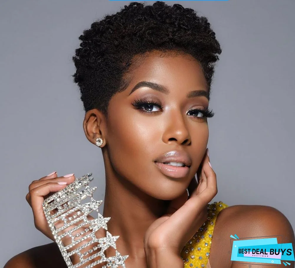 New Small Curly Wig Ladies Short Curly Hair Black