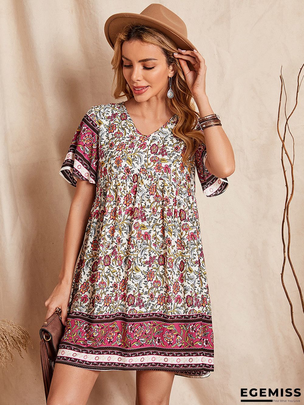 Casual Women's Printed Loose Chiffon Dress | EGEMISS