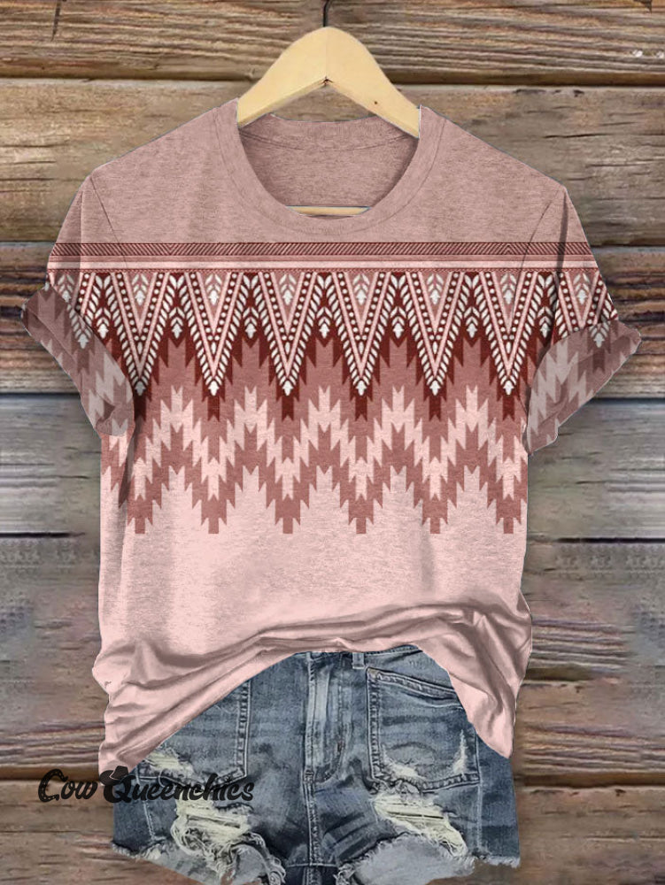 Vintage Western Art Print T-shirt Multicolor / S