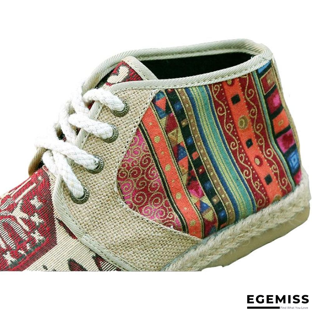Embroider Shoes Women Ankle Boots Flat Autumn Shoes Comfortable Lace-Up Shoes Flats | EGEMISS