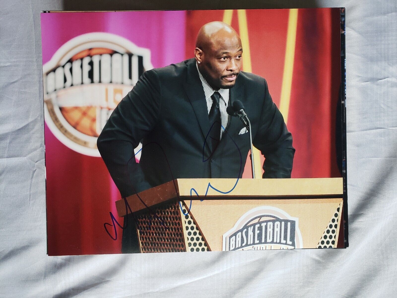 MITCH RICHMOND BASKETBALL HALL OF FAME SIGNED AUTOGRAPHED 8X10 Photo Poster painting W/COA KINGS