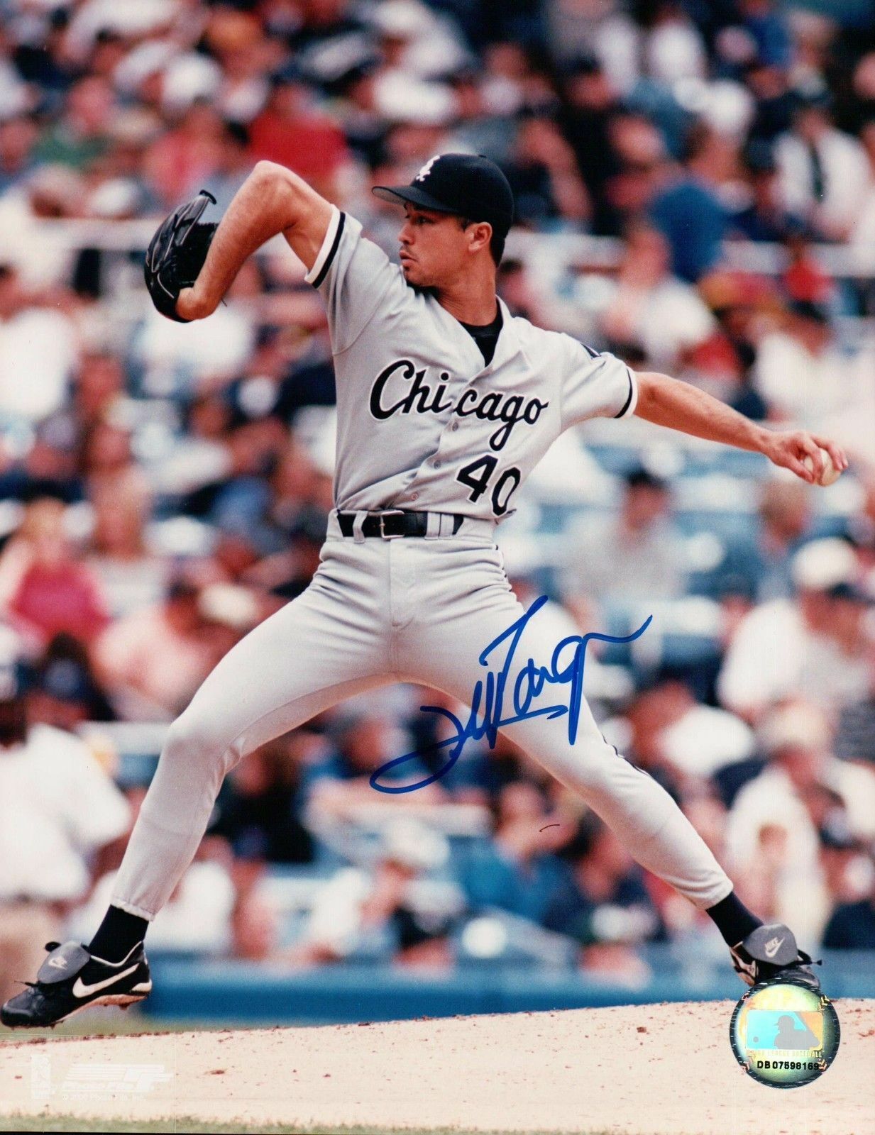 Jim Parque Signed 8X10 Photo Poster painting Autograph White Sox Leg In Air Road Auto COA