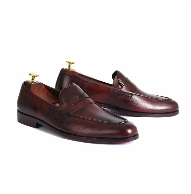 Handmade Mens Classic Brown Leather Loafer Moccasins Shoes, Men Dress Shoes