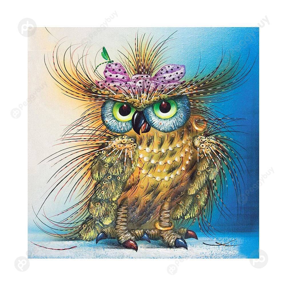 

30*30CM Round Drill Diamond Painting-Owl, 501 Original