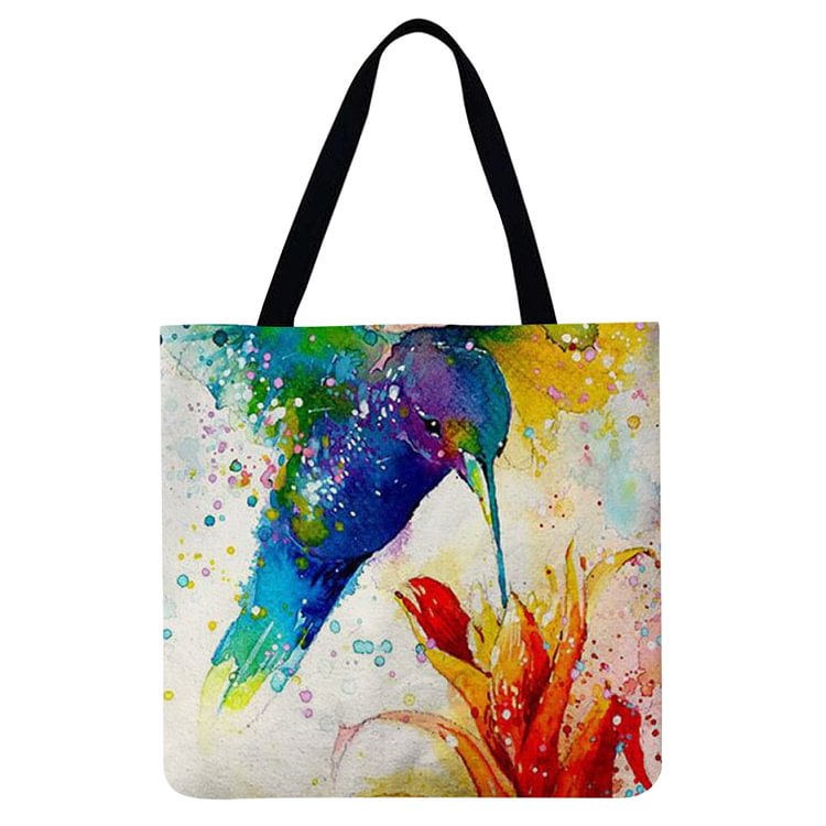 【Limited Stock Sale】Linen Tote Bag - Bird Owl Dragonfly