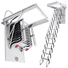 [US Local Warehouse] Ceiling Mounted Attic Ladder w/Handrails Retractable Loft Stairs 660LBS Capacity
