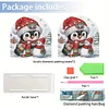 Christmas Acrylic DIY Diamond Art Painting Napkin Holder Set (Penguin Snowman)