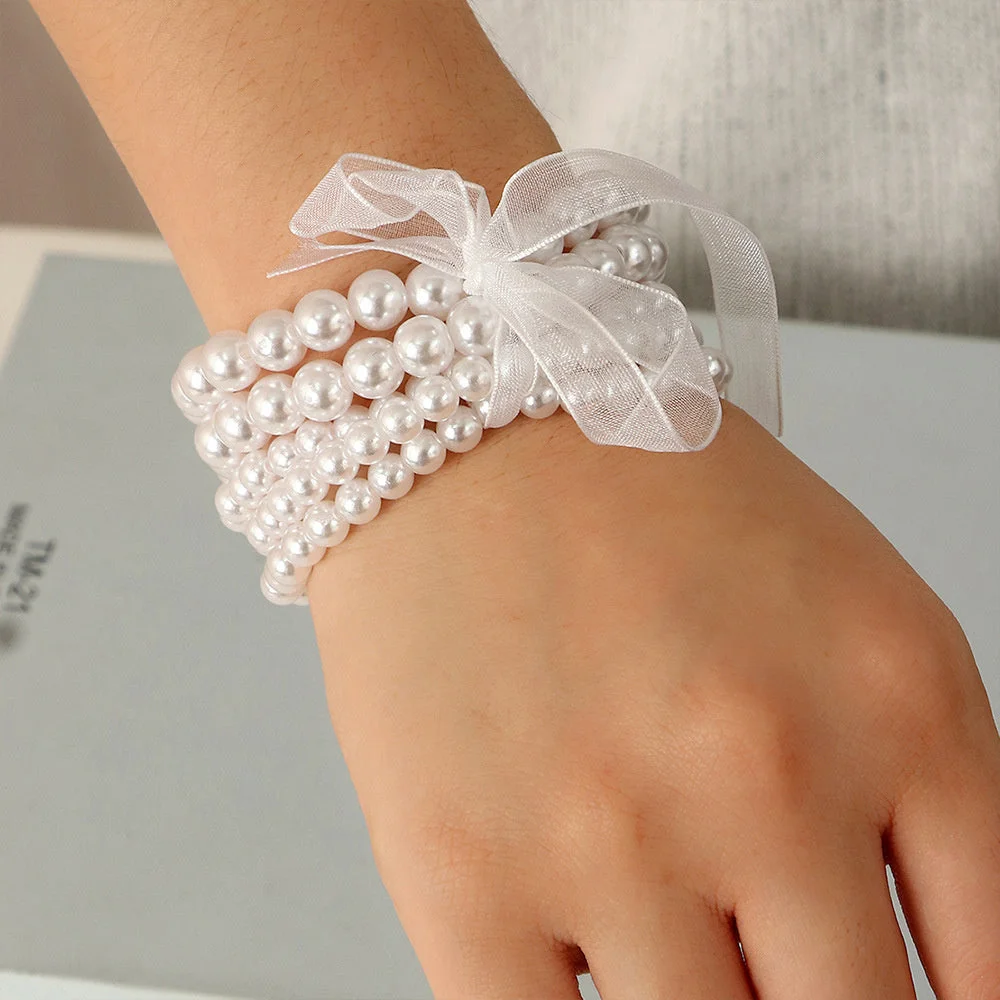 Women's Korea Simple Multi-Layer Pearl Bracelet