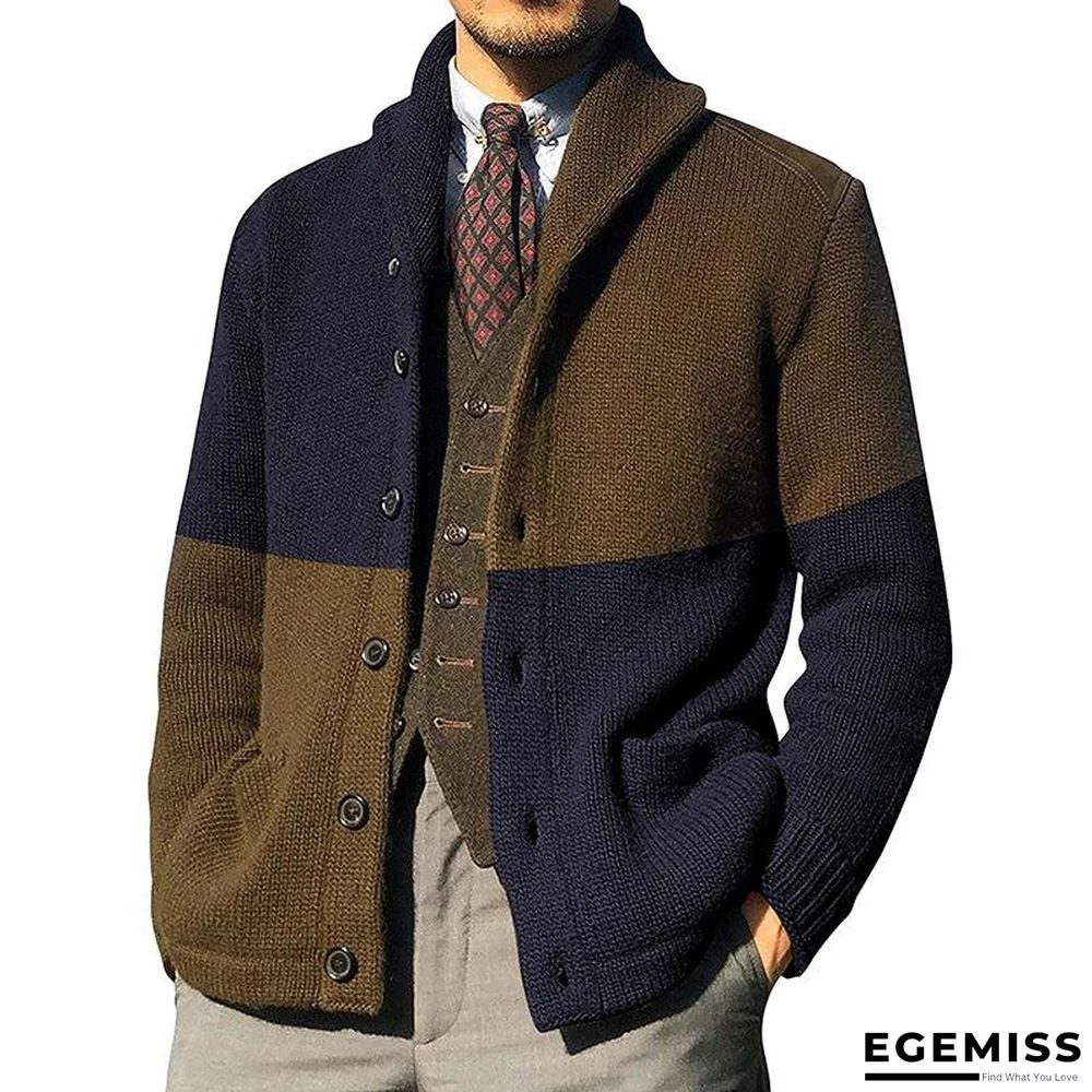 Cardigan Color Matching Button Long Sleeve Knitted Coat | EGEMISS