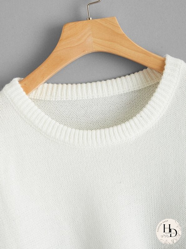 Color Block Drop Shoulder Sweater