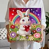 DIY Pearl Painting Rainbow Rabbit for Home Decor with Frame(25x25cm)