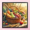 (Counted)Autumn Harvest Fruit And Vegetable Basket-11CT Cross Stitch 40*40cm/15.75*15.75in