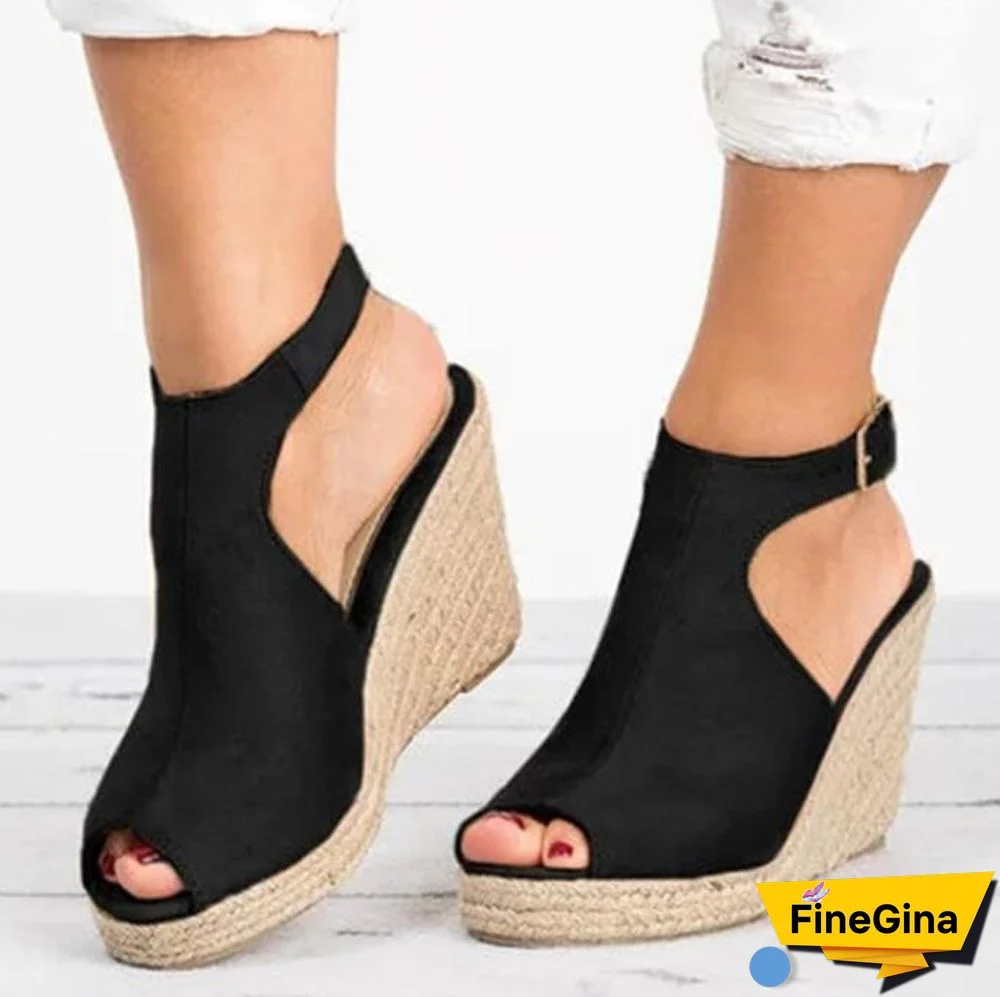 Plus Size 35-43 Platform Sandals Wedges Shoes For Women Heels Sandalias Mujer Summer Clog Womens Zapatos De Hombre E12