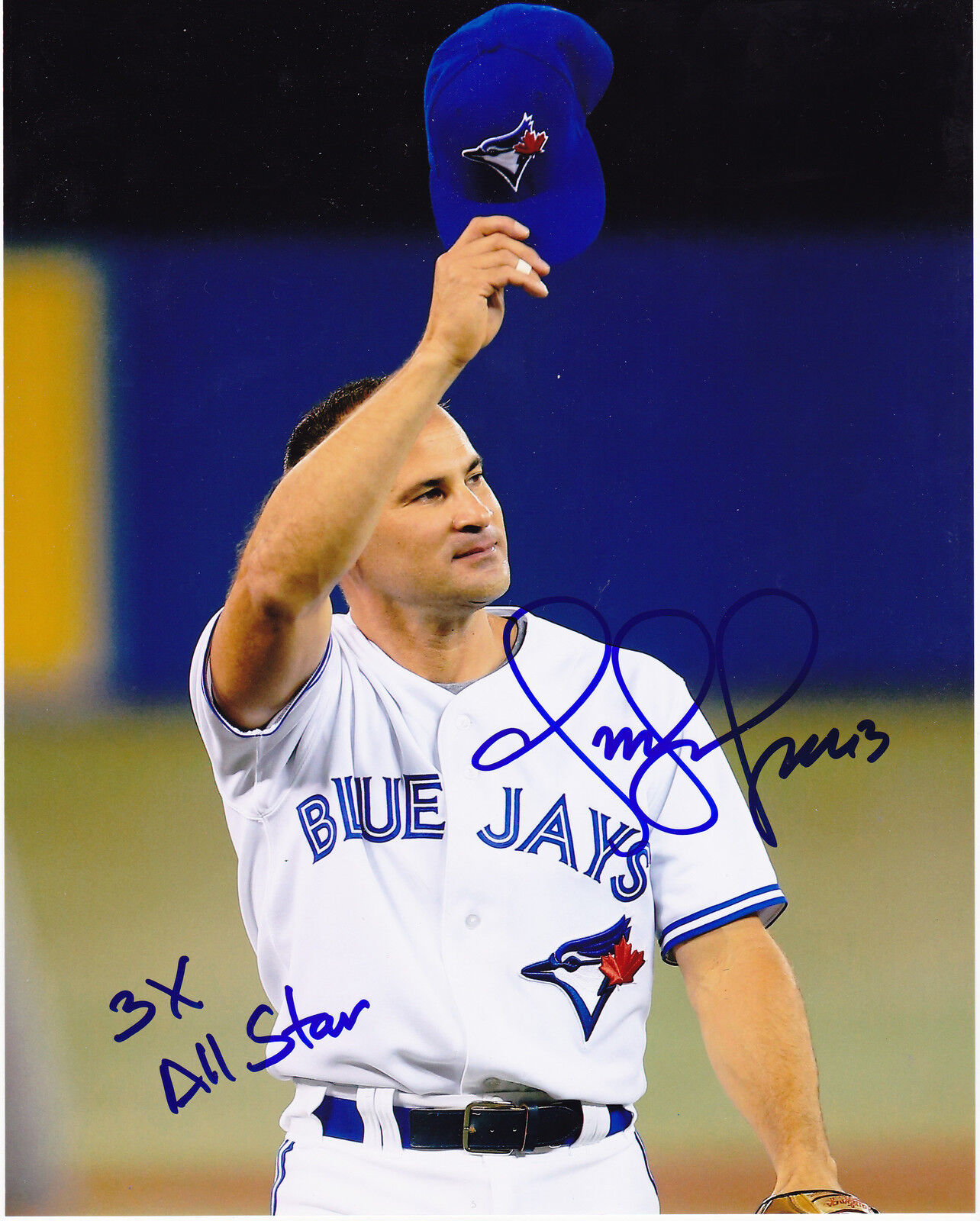 OMAR VIZQUEL TORONTO BLUE JAYS 3 X ALL STAR ACTION SIGNED 8x10