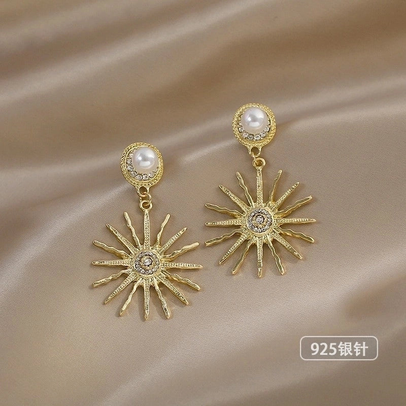 Lady Geometric Alloy Plating Artificial Pearls Women’s Earrings 1 Pair