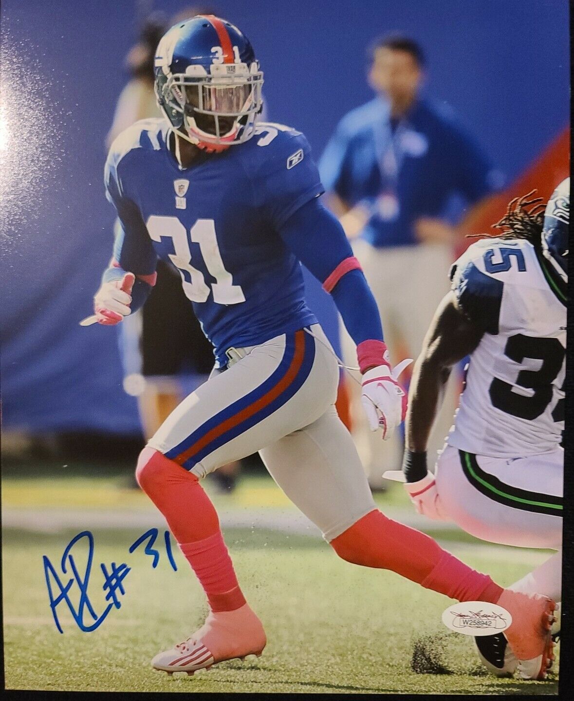 AARON ROSS New York Giants Signed 8x10 Matte Photo Poster painting JSA Authenticated