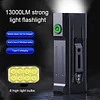 13000LM Super Bright LED Flashlight, USB Rechargeable, Waterproof Handheld Searchlight Torch for Emergency Hiking, Outdoor Flashlight with High Lumens