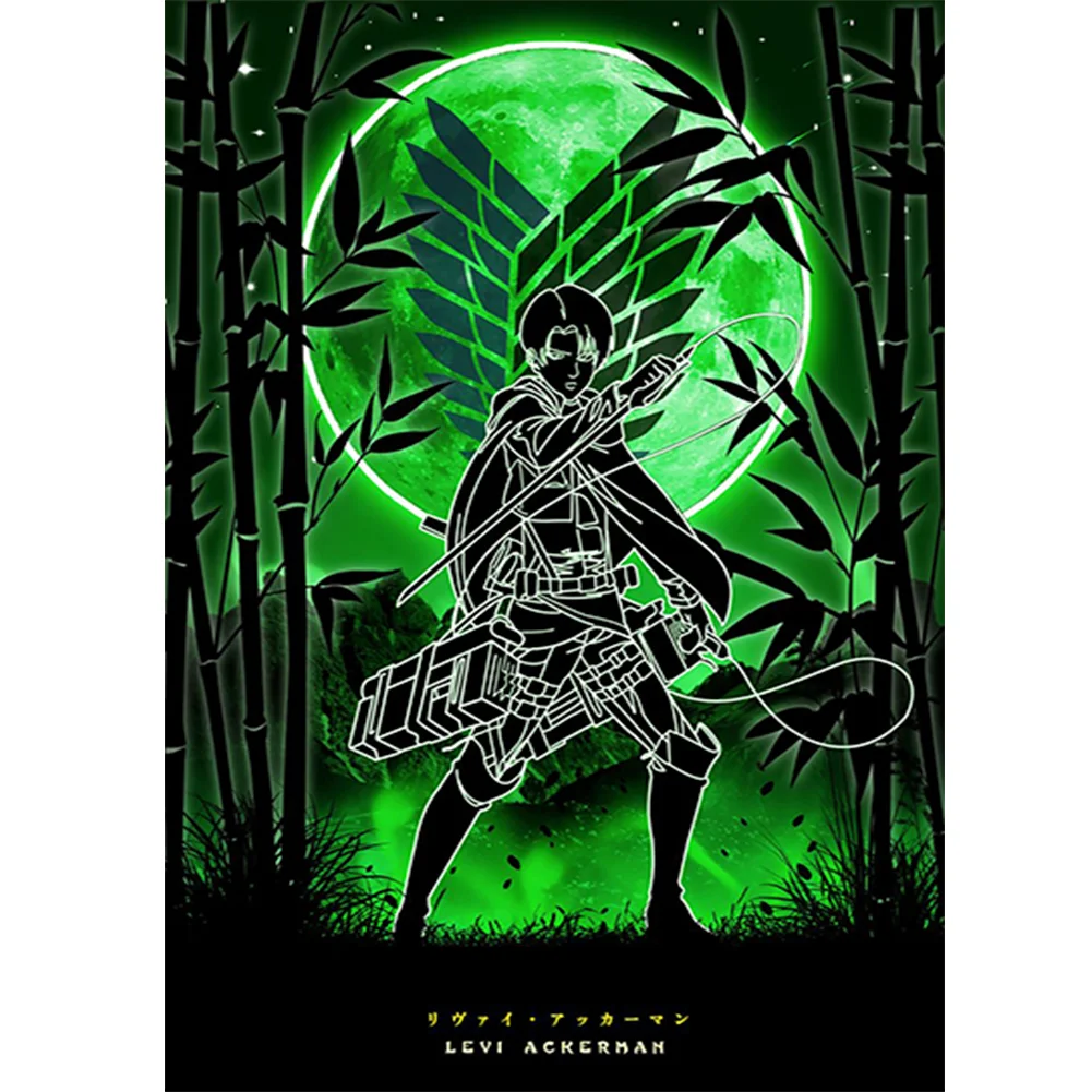 Full Round Diamond Painting 35*50cm - Attack On Titan - Silhouette