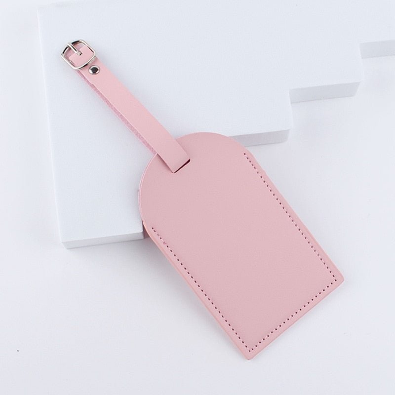 Solid Color Leather Suitcase Luggage Tag Label Bag Pendant Handbag Portable Travel Accessories Name ID Address Tags