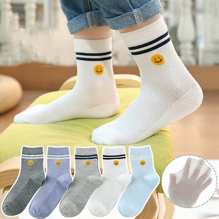 Toddler Smiley Breathable Parallel Bars Socks