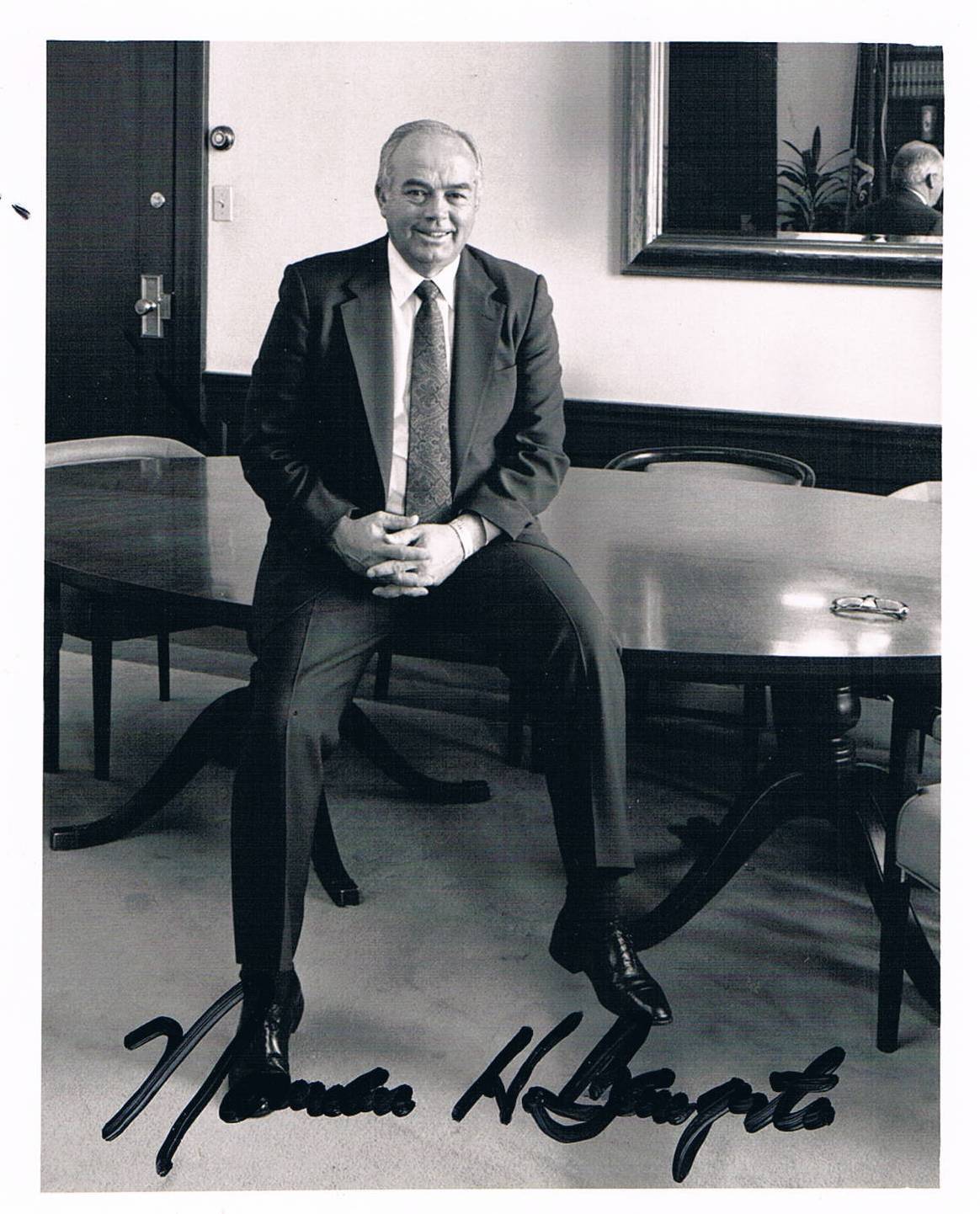 USA Governor Norman H. Bangerter 1933-2015 genuine autograph signed 4x5