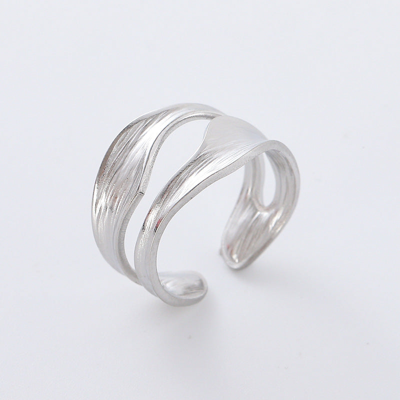 Retro Vintage Women Geometric Geometric Stainless Steel Electroplating Rings