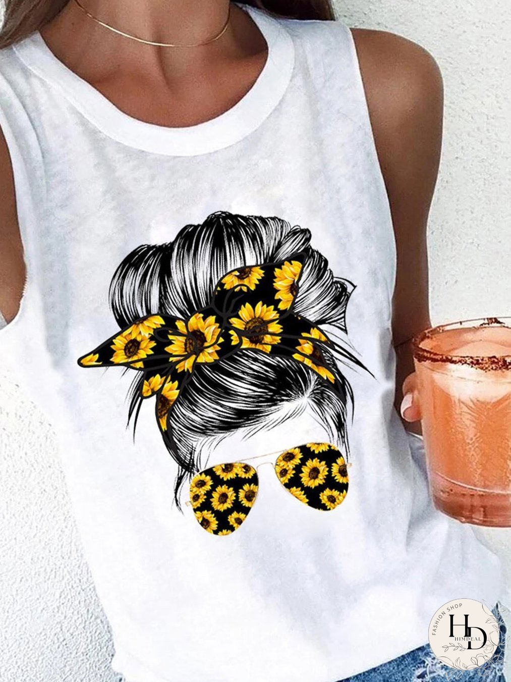 Casual Printed Sleeveless Tank Top for Women